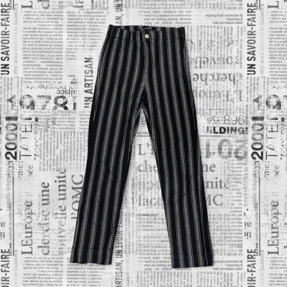 Brandy Melville black and gray high waisted striped Tilden pants
